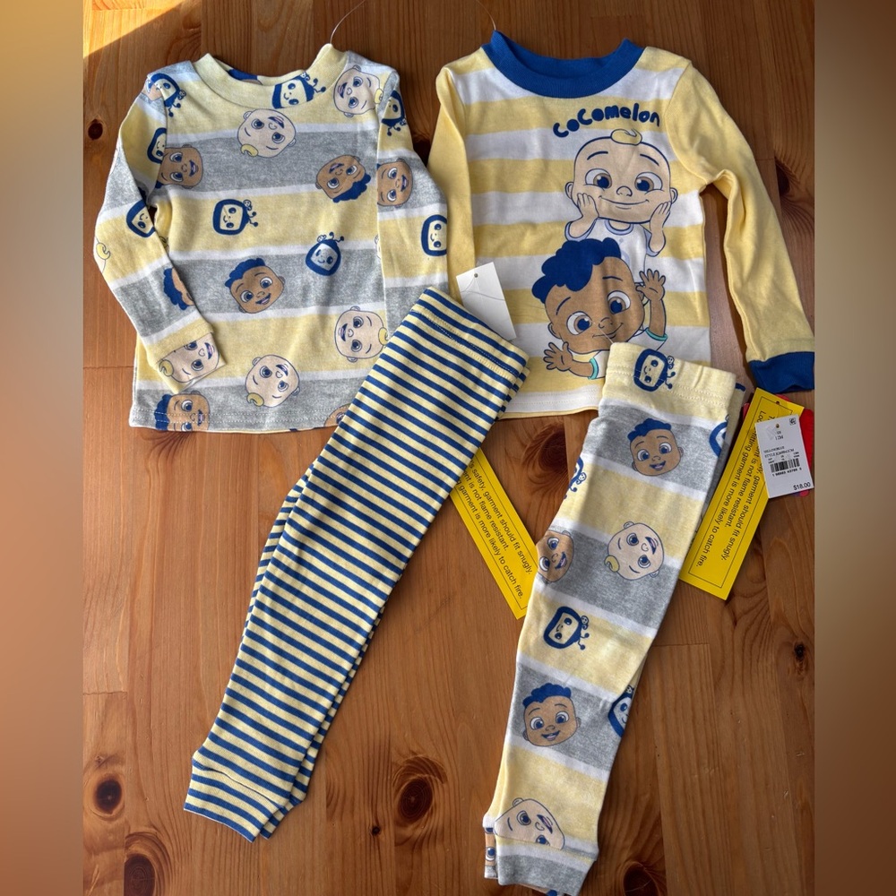 CoComelon 2 Pack Long Sleeve and Pants Pajama Sets Size 12M
